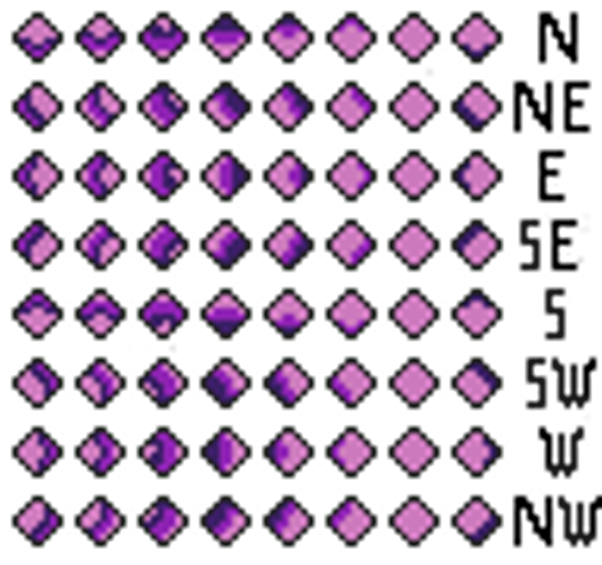 Sprite sheet of projectiles in png format.